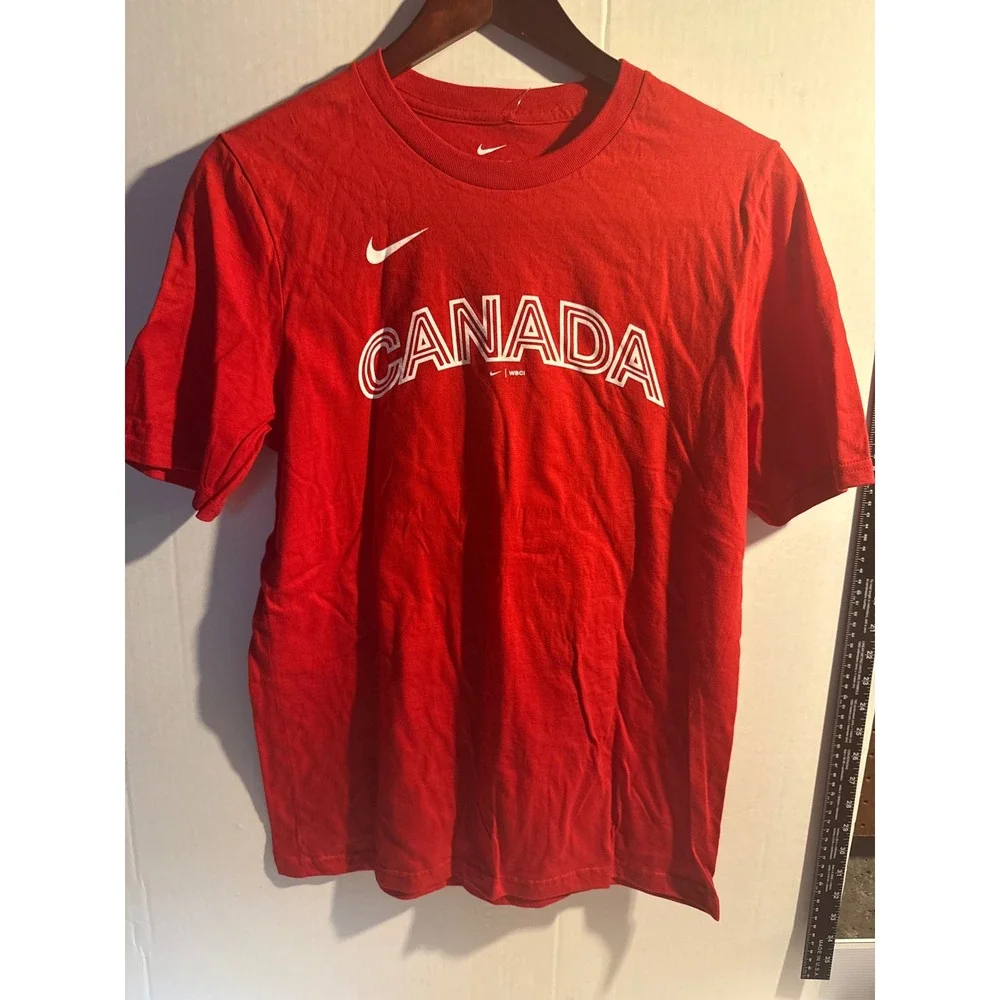 Nike Canada World Baseball Classic Bo Naylor 12 Red Youth XL‎ T-Shirt WBC New